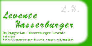 levente wasserburger business card